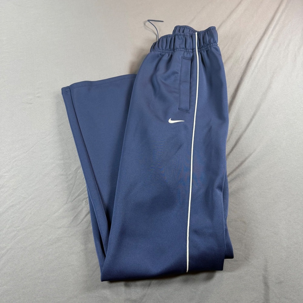 Nike Navy Blue Track Pants Flare Leg White Side Piping HJ1016-410 Small